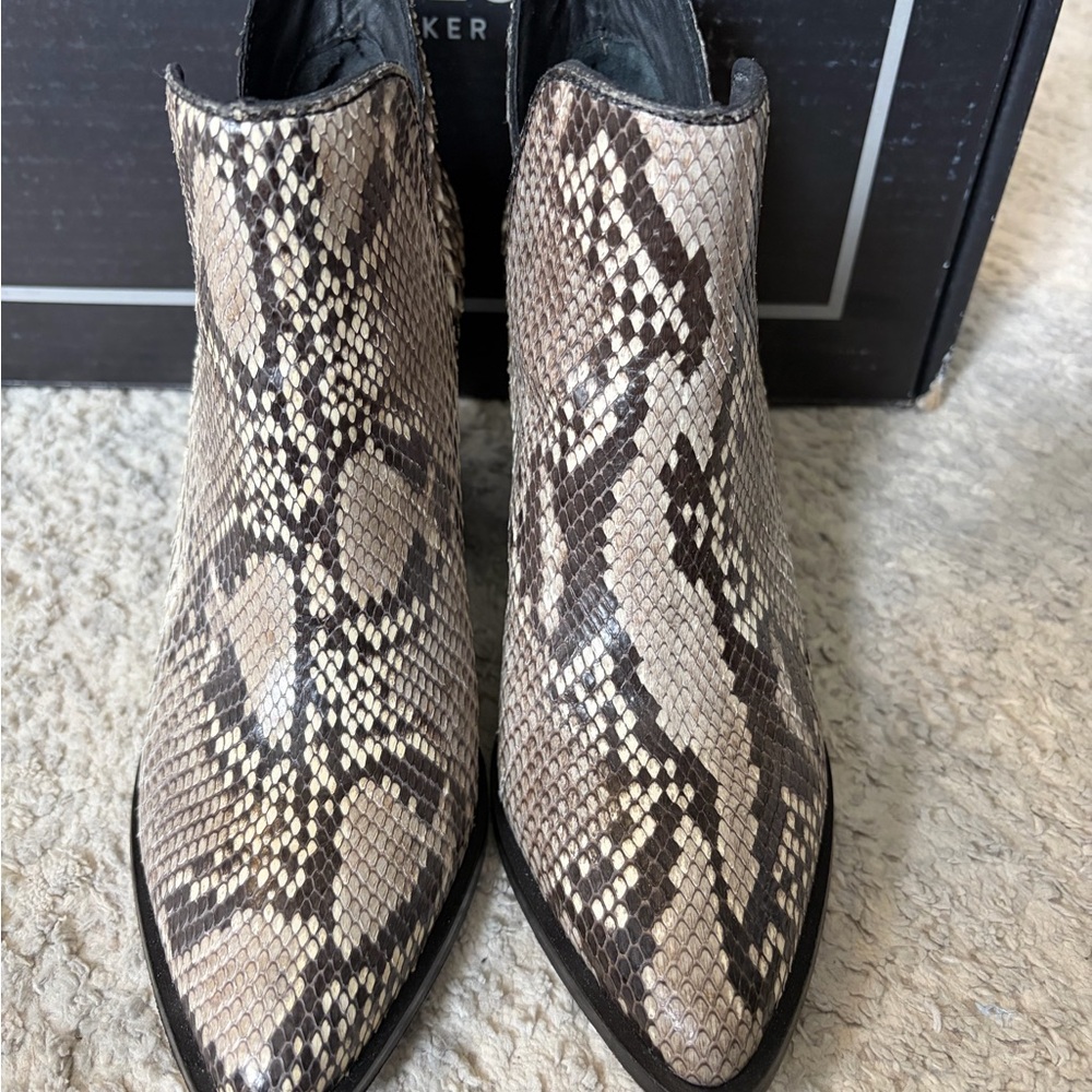 Lucchese Vamp Python Ankle Boots 7M - image 2